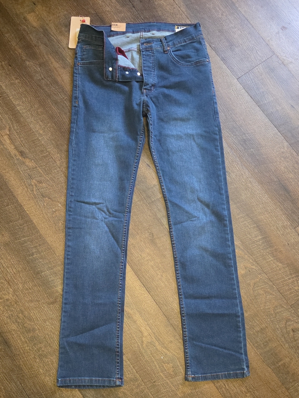 Womens Slim Straight Jeans - Blue